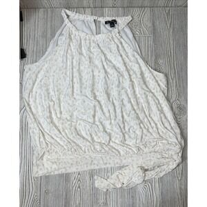 NWT INC Very Soft Animal Print Sleeveless Lined Tie Shirt Womens SZ 2XL